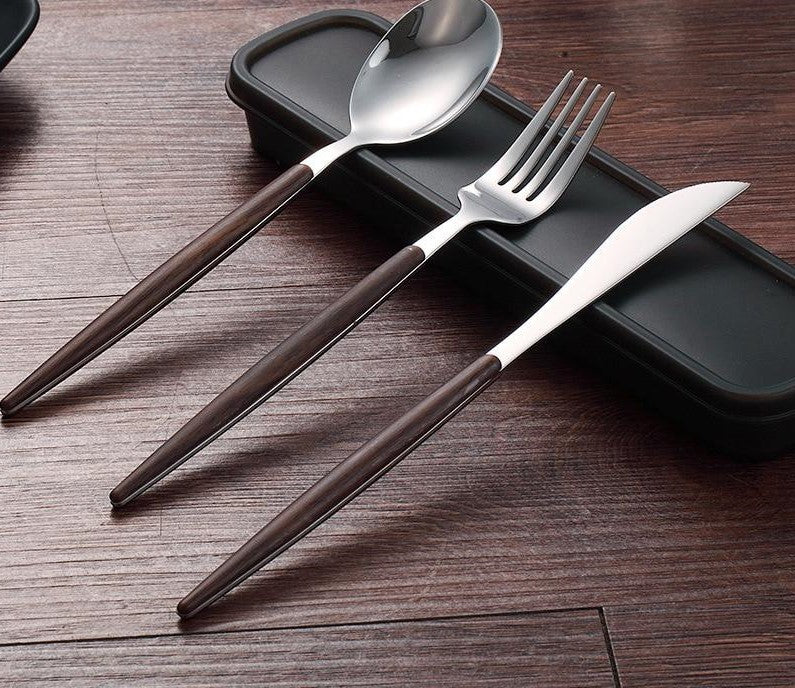 Travel Cutlery Set With Portable Case - Brilliant Promos - Be Brilliant!