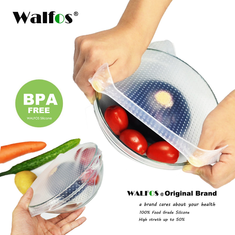 Reusable silicone stretch lids/food wraps