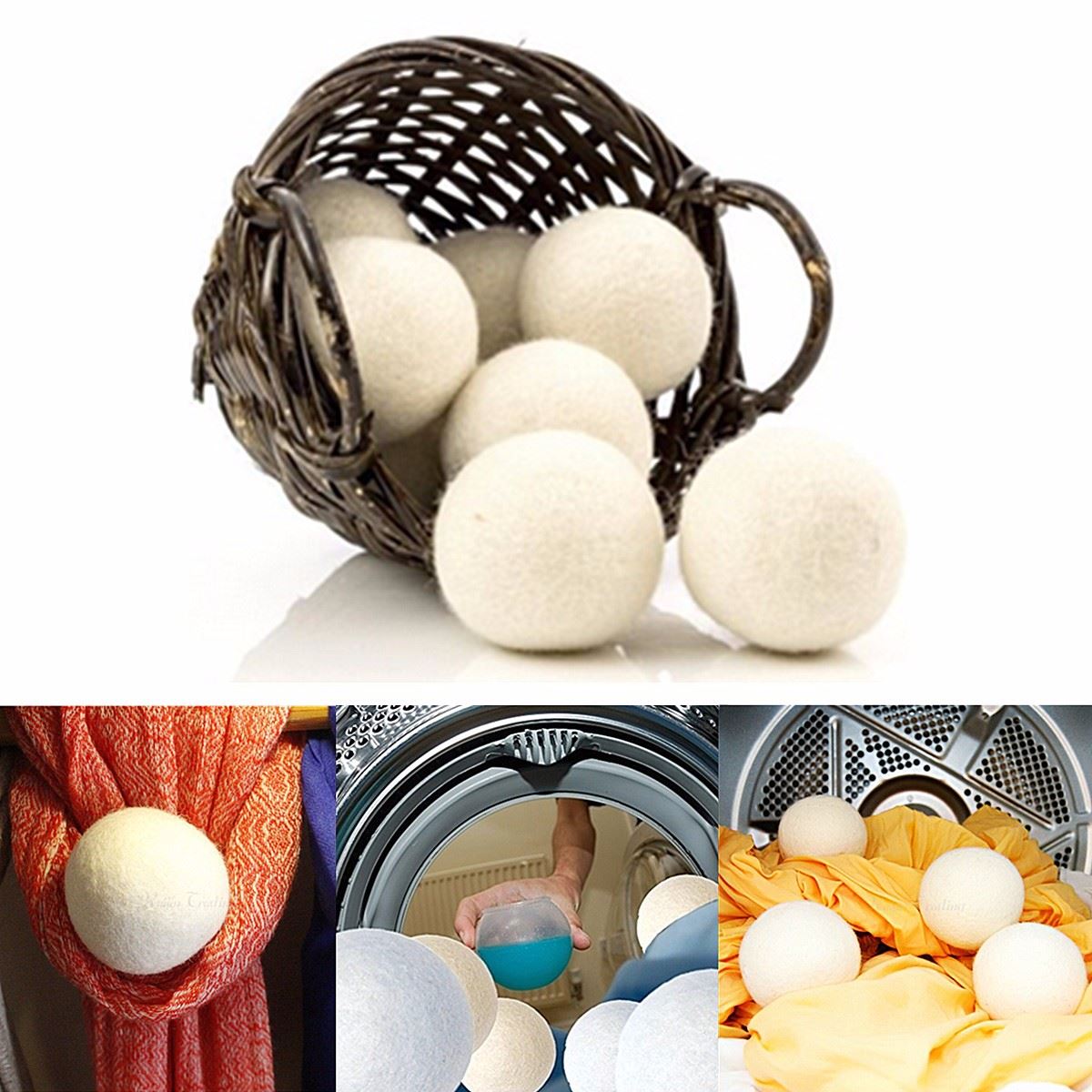 6pcs Premium Organic Wool Dryer Balls