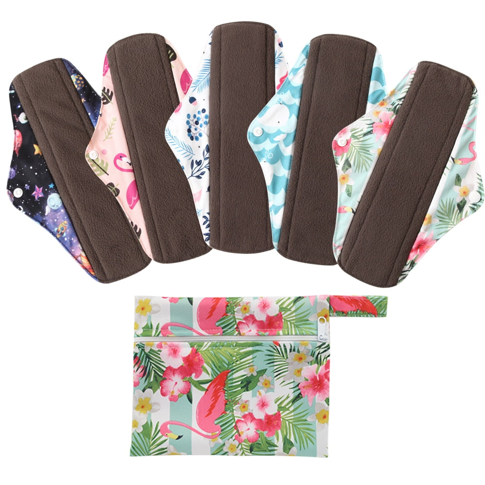 5Pcs. Reusable Sanitary Napkins (1 wet bag incl.)